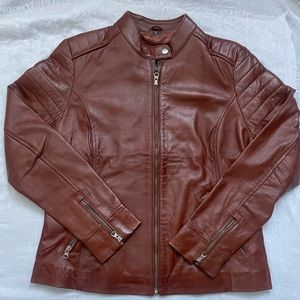 REAL LEATHER MOTO JACKET